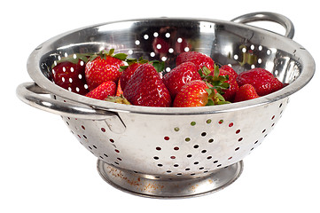 Image showing Strawberries in strainer