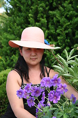 Image showing Beautiful woman in pink hat