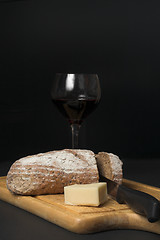 Image showing bread and wine