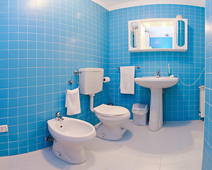 Image showing Blue bathroom