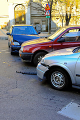 Image showing Three car crash