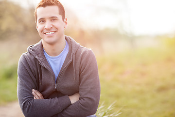 Image showing Mixed race man smiling