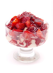 Image showing Ice cream with fresh strawberry 