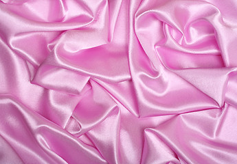 Image showing Smooth elegant pink silk as background 