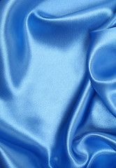 Image showing Smooth elegant blue silk as background 