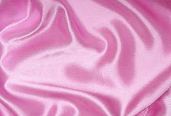 Image showing Smooth elegant pink silk as background 