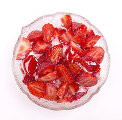 Image showing Ice cream with fresh strawberry 