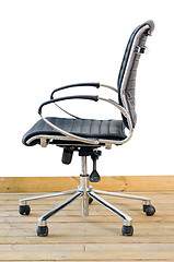 Image showing modern black leather office chair