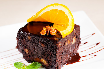 Image showing chocolate and walnuts cake