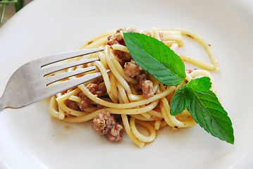 Image showing Spaghetti with minced meat