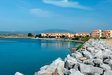 Image showing Mediterranean sea coast. Nice France.