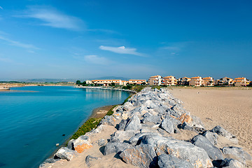 Image showing Mediterranean sea coast. Nice France.