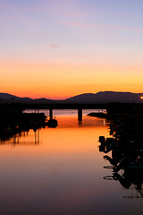 Image showing Sunset at Adriatic sea bay.