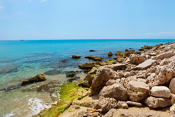 Image showing Mediterranean sea coast. Nice France.