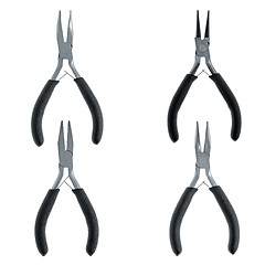 Image showing Set of four wire cutter pliers