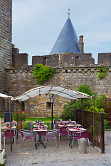 Image showing The street scene in Carcassonne