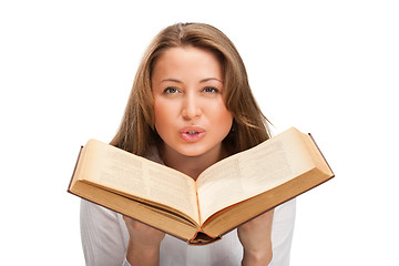 Image showing student woman with book