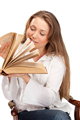 Image showing student woman with book