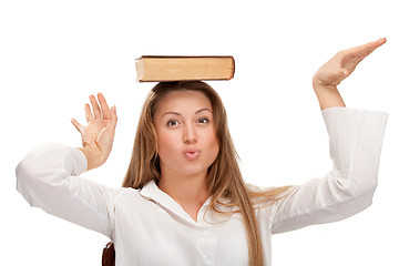 Image showing student woman with book