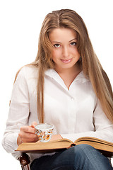 Image showing student woman with book