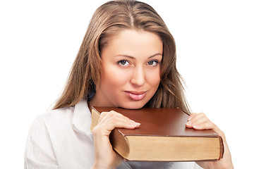 Image showing student woman with book