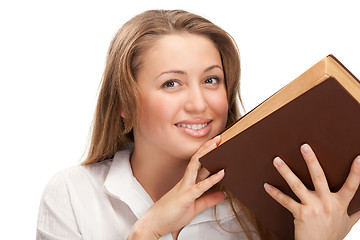 Image showing student woman with book