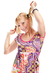 Image showing Portrait happy blonde girl