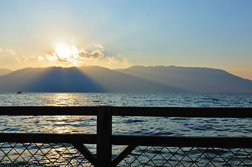 Image showing Lake sunset landscape