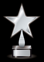 Image showing Silver star award trophy