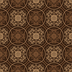Image showing Retro brown floral pattern
