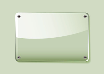 Image showing Green glass name tag