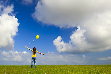 Image showing Girl with a balloon