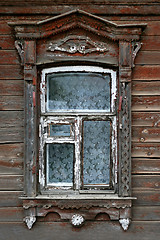 Image showing window of very old wooden house