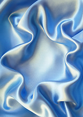 Image showing Smooth elegant blue silk as background 