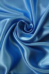 Image showing Smooth elegant dark blue silk 