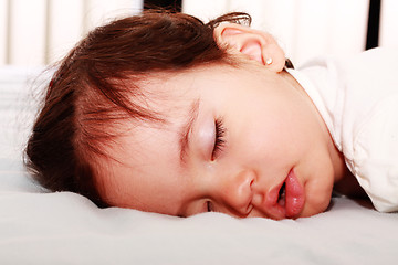 Image showing Close up of sleeping baby 