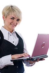 Image showing Businesswoman with laptop