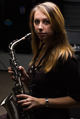 Image showing Woman with saxophone