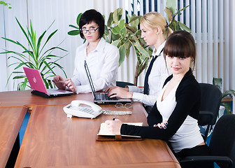 Image showing Meeting of young business ladies