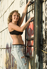 Image showing Girl on stair