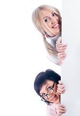 Image showing Woman beside whiteboard