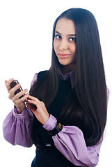 Image showing Girl with mobile phone