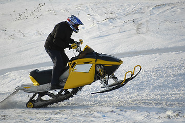 Image showing Jumping snow rider