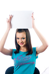 Image showing Girl wth blank sheet