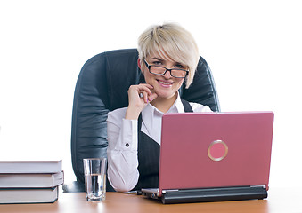 Image showing Businesswoman with laptop