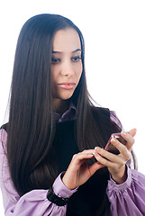 Image showing Girl with mobile phone