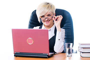 Image showing Businesswoman with laptop