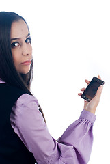 Image showing Girl with mobile phone