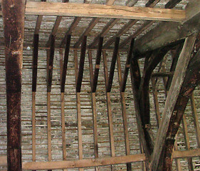 Image showing Medieval roof timbers.