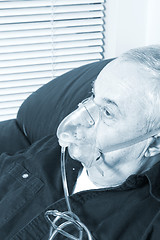 Image showing senior with oxygen mask